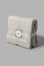 Load image into Gallery viewer, Redtag-Beige-Bedspread-Set-With-Lace-
-(King-Size)-Bedspreads-Home-Bedroom-