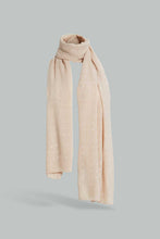 Load image into Gallery viewer, Redtag-Beige-Crinkle-Scarf-Fashion-Scarves-Girls-