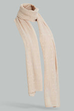 Load image into Gallery viewer, Redtag-Beige-Crinkle-Scarf-Fashion-Scarves-Girls-
