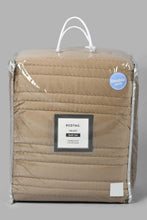 Load image into Gallery viewer, Redtag-Beige-Velvet-3-Piece-Quilt-With-Zig-Zag-Embroidery-
(Double-Size)-Quilts-Home-Bedroom-