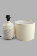 Load image into Gallery viewer, Redtag-Ivory-Embosed-Base-Table-Lamp-Table-Lamps-Home-Decor-