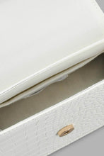 Load image into Gallery viewer, Redtag-White-With-Gold-Embellished-Chain-Eveining-Clutch-Clutches-Women-