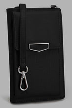 Load image into Gallery viewer, Redtag-Black-Textured-Mobile-Purse-Purses-Women-