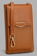 Load image into Gallery viewer, Redtag-Tan-Textured-Mobile-Purse-Purses-Women-