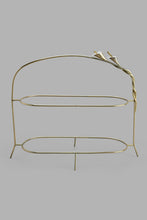 Load image into Gallery viewer, Redtag-Silver-Hammered-Two-Tier-Oval-Dish-With-Gold-Brass-Stand-Serving-Dish-Home-Dining-