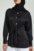 Redtag-Black-Satin-Belted-Shirt-Blouses-Women's-