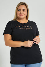 تنزيل الصورة على معرض الصور، Redtag-Black-Graphic-T-Shirt-Colour:Black,-Filter:Plus-Size,-LDP-T-Shirts,-New-In,-New-In-LDP,-Non-Sale,-S22B,-Section:Women,-TBL-Women's-