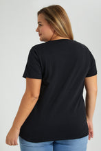 تنزيل الصورة على معرض الصور، Redtag-Black-Graphic-T-Shirt-Colour:Black,-Filter:Plus-Size,-LDP-T-Shirts,-New-In,-New-In-LDP,-Non-Sale,-S22B,-Section:Women,-TBL-Women's-