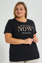 تنزيل الصورة على معرض الصور، Redtag-Black-Sequin-T-Shirt-Colour:Black,-Filter:Plus-Size,-LDP-T-Shirts,-New-In,-New-In-LDP,-Non-Sale,-S22B,-Section:Women,-TBL-Women's-