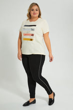 تنزيل الصورة على معرض الصور، Redtag-Beige-Sequin-T-Shirt-Colour:Beige,-Filter:Plus-Size,-LDP-T-Shirts,-New-In,-New-In-LDP,-Non-Sale,-S22B,-Section:Women,-TBL-Women's-