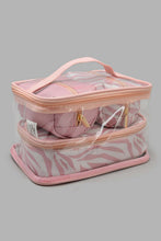 Load image into Gallery viewer, Redtag-Pink-And-White-Stripe-Cosmetic-Pouches-Category:Cosmetics,-Colour:Pink,-Filter:Women's-Accessories,-New-In,-New-In-Women-ACC,-Non-Sale,-S22C,-Section:Women,-Women-Cosmetics-Women-