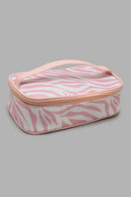 Load image into Gallery viewer, Redtag-Pink-And-White-Stripe-Cosmetic-Pouches-Category:Cosmetics,-Colour:Pink,-Filter:Women's-Accessories,-New-In,-New-In-Women-ACC,-Non-Sale,-S22C,-Section:Women,-Women-Cosmetics-Women-