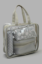 Load image into Gallery viewer, Redtag-Grey-And-White-Polka-Printed-Cosmetic-Pouches-Category:Cosmetics,-Colour:Multicolour,-Filter:Women's-Accessories,-New-In,-New-In-Women-ACC,-Non-Sale,-S22C,-Section:Women,-Women-Cosmetics-Women-