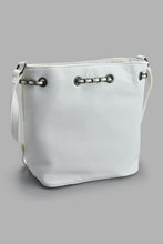 Load image into Gallery viewer, Redtag-White-Quilted-Embellished-Bucket-Bag-Slouch-Bags-Women-