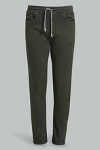 Load image into Gallery viewer, Redtag-Olive-Colored-Knit-Denim-Knit-Denim-Senior-Boys-9 to 14 Years