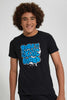 Redtag-Black-Born-To-Skate-Night-Suit-Pyjama-Sets-Senior-Boys-9 to 14 Years