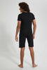 Redtag-Black-Born-To-Skate-Night-Suit-Pyjama-Sets-Senior-Boys-9 to 14 Years