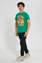 تنزيل الصورة على معرض الصور، Redtag-Black-Cargo-Knit-Denim-Knit-Denim-Senior-Boys-9 to 14 Years