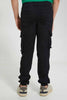 Redtag-Black-Cargo-Knit-Denim-Knit-Denim-Senior-Boys-9 to 14 Years