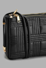 Load image into Gallery viewer, Redtag-Black-Stiched-Quilting-Cross-Body-Bag-Cross-Body-Bags-Women-