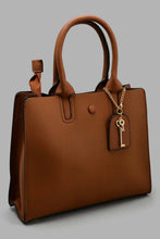Load image into Gallery viewer, Redtag-Tan-Day-Bag-With-Key-Chain-Category:Bags,-Colour:Tan,-Filter:Women's-Accessories,-New-In,-New-In-Women-ACC,-Non-Sale,-S22B,-Section:Women,-Women-Bags-Women-