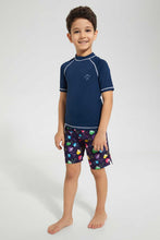 Load image into Gallery viewer, Redtag-Navy-Jellyfish-Swimshort-Swim-Shorts-Boys-2 to 8 Years
