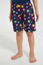 Load image into Gallery viewer, Redtag-Navy-Jellyfish-Swimshort-Swim-Shorts-Boys-2 to 8 Years