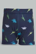 تنزيل الصورة على معرض الصور، Redtag-Navy-Dino-Print-Swimtrunk-Swim-Shorts-Boys-2 to 8 Years