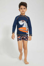 تنزيل الصورة على معرض الصور، Redtag-Orange-Print-Swimtrunk-Swim-Shorts-Boys-2 to 8 Years
