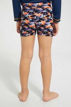 تنزيل الصورة على معرض الصور، Redtag-Orange-Print-Swimtrunk-Swim-Shorts-Boys-2 to 8 Years