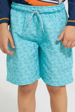 تنزيل الصورة على معرض الصور، Redtag-Blue-Shark-Swimshort-Swim-Shorts-Boys-2 to 8 Years