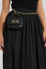 Load image into Gallery viewer, Black Crossbody Bag With Gold Chain