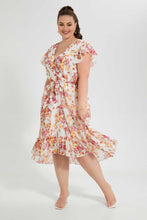 تنزيل الصورة على معرض الصور، Redtag-Multicolour-Floral-High-Low-Dress-Dresses-Women's-
