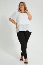 Load image into Gallery viewer, Redtag-Ivory-Embroideredellished-Neck-Double-Layer-Blouse-Colour:Ivory,-Filter:Plus-Size,-LDP-Blouses,-New-In,-New-In-LDP,-Non-Sale,-S22B,-Section:Women-Women's-