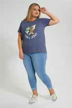 Load image into Gallery viewer, Redtag-Navy-Tom-And-Jerry-Character-T-Shirt-Colour:Navy,-Filter:Plus-Size,-LDP-T-Shirts,-New-In,-New-In-LDP,-Non-Sale,-S22B,-Section:Women,-TBL-Women's-