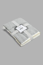 Load image into Gallery viewer, Redtag-Ivory/Blue-Twill-Stripe-Throw-With-Fringles-Throws-Home-Bedroom-