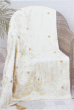 Load image into Gallery viewer, Redtag-Natural/Gold-Foil-Print-Throw-With-Fringles-Throws-Home-Bedroom-