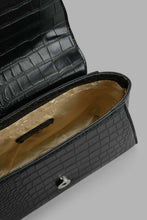 تنزيل الصورة على معرض الصور، Redtag-Black-Croc-Textured-Day-Bag-Day-Bags-Women-