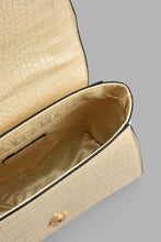 تنزيل الصورة على معرض الصور، Redtag-Beige-Croc-Textured-Day-Bag-Day-Bags-Women-