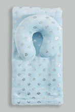 Load image into Gallery viewer, Blue Sherpa Blanket With Baby Pillow (2 Piece)