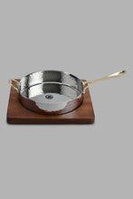 Load image into Gallery viewer, Redtag-Silver-Hammered-Bowl-With-Gold-Brass-Handles-With-Wooden-Base-Category:Bowls,-Colour:Silver,-Filter:Home-Dining,-HMW-DIN-Sew-Serveware,-New-In,-New-In-HMW-DIN,-Non-Sale,-PERIGOLD,-S22C,-Section:Homewares-Home-Dining-