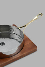 Load image into Gallery viewer, Redtag-Silver-Hammered-Bowl-With-Gold-Brass-Handles-With-Wooden-Base-Category:Bowls,-Colour:Silver,-Filter:Home-Dining,-HMW-DIN-Sew-Serveware,-New-In,-New-In-HMW-DIN,-Non-Sale,-PERIGOLD,-S22C,-Section:Homewares-Home-Dining-