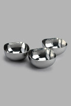Load image into Gallery viewer, Redtag-Silver-Hammered-Bowl-Set-With-Wooden-Base-Category:Bowls,-Colour:Silver,-Filter:Home-Dining,-HMW-DIN-Sew-Serveware,-New-In,-New-In-HMW-DIN,-Non-Sale,-PERIGOLD,-S22C,-Section:Homewares-Home-Dining-
