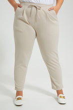 Load image into Gallery viewer, Redtag-Beige-Tapered-Leg-Turn-Up-Trouser-Colour:Beige,-Filter:Plus-Size,-LDP-Trousers,-New-In,-New-In-LDP,-Non-Sale,-S22B,-Section:Women-Women's-