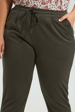 Load image into Gallery viewer, Redtag-Olive-Tapered-Leg-Turn-Up-Trouser-Colour:Olive,-Filter:Plus-Size,-LDP-Trousers,-New-In,-New-In-LDP,-Non-Sale,-S22B,-Section:Women-Women's-