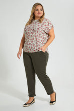 Load image into Gallery viewer, Redtag-Olive-Tapered-Leg-Turn-Up-Trouser-Colour:Olive,-Filter:Plus-Size,-LDP-Trousers,-New-In,-New-In-LDP,-Non-Sale,-S22B,-Section:Women-Women's-