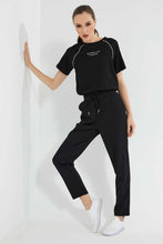 Load image into Gallery viewer, Redtag-Black--T-Shirt-With-Waist-Detail-Graphic-T-Shirts-Women's-