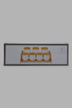 Load image into Gallery viewer, Redtag-White-Stripe-Canister-Set-Wiith-Stand-(8-Piece)-Category:Canisters-And-Jars,-Colour:White,-Filter:Home-Dining,-HMW-DIN-Storage,-New-In,-New-In-HMW-DIN,-Non-Sale,-S22C,-Section:Homewares-Home-Dining-