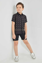 تنزيل الصورة على معرض الصور، Redtag-Black-SaT-Shirtn-Short-Sleeve-Shirt-Casual-Shirts-Boys-2 to 8 Years