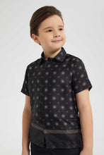 تنزيل الصورة على معرض الصور، Redtag-Black-SaT-Shirtn-Short-Sleeve-Shirt-Casual-Shirts-Boys-2 to 8 Years